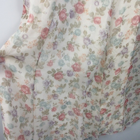 Dessy Creations Maxi Sundress Women's 10 Ivory Floral Vtg Prom Cottagecore 272 - Picture 7 of 13